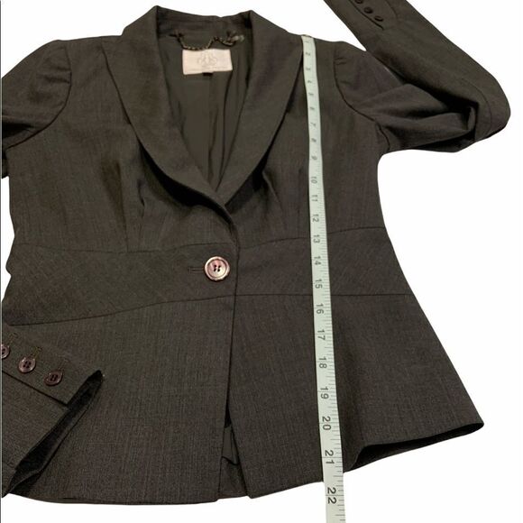 Rebecca Taylor Single Button Wool Fawn Knot Blazer - Picture 10 of 11